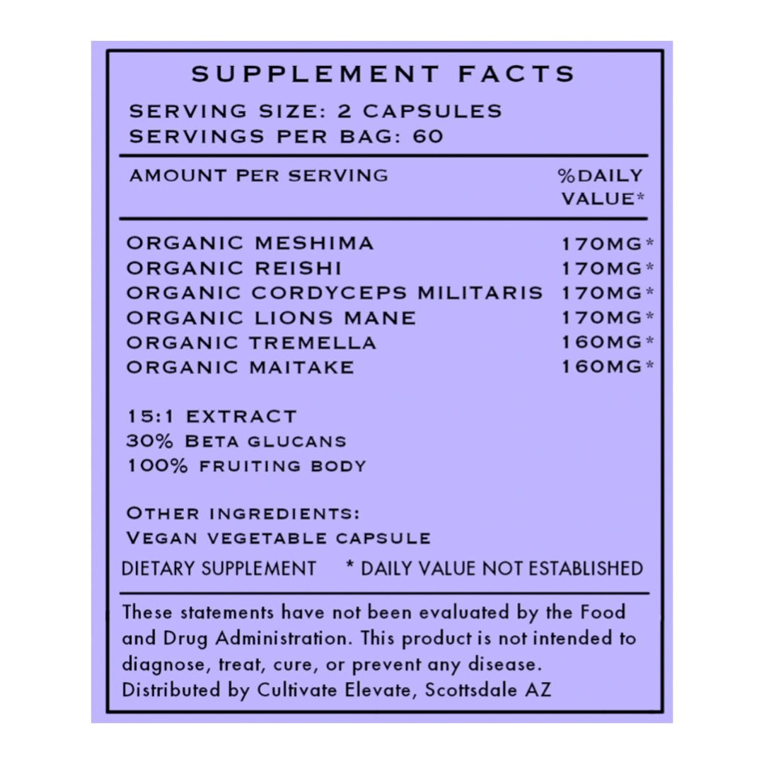 Organic 6 Mix Mushroom Capsules