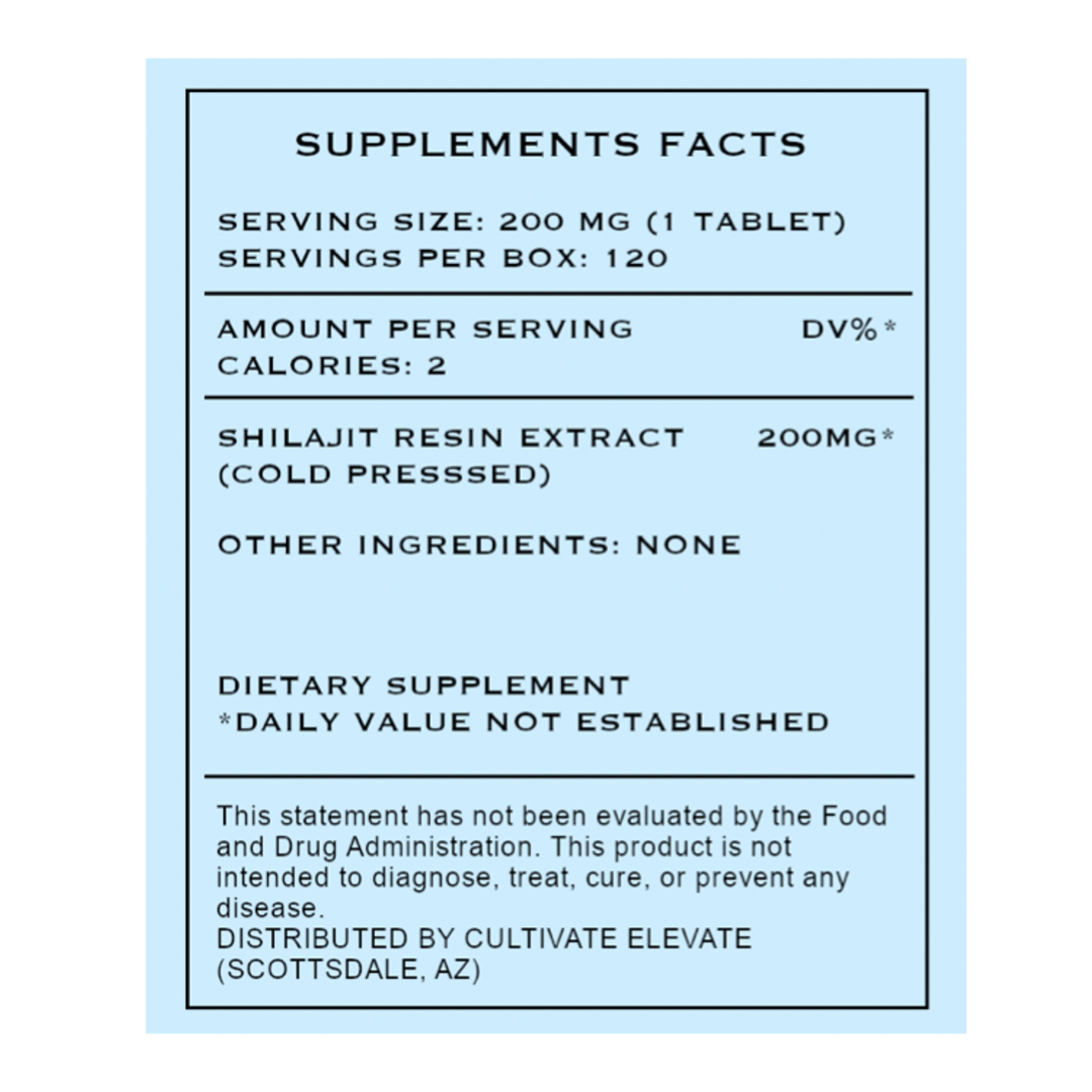 Shilajit Tablets - Cold Pressed Extract Tablets