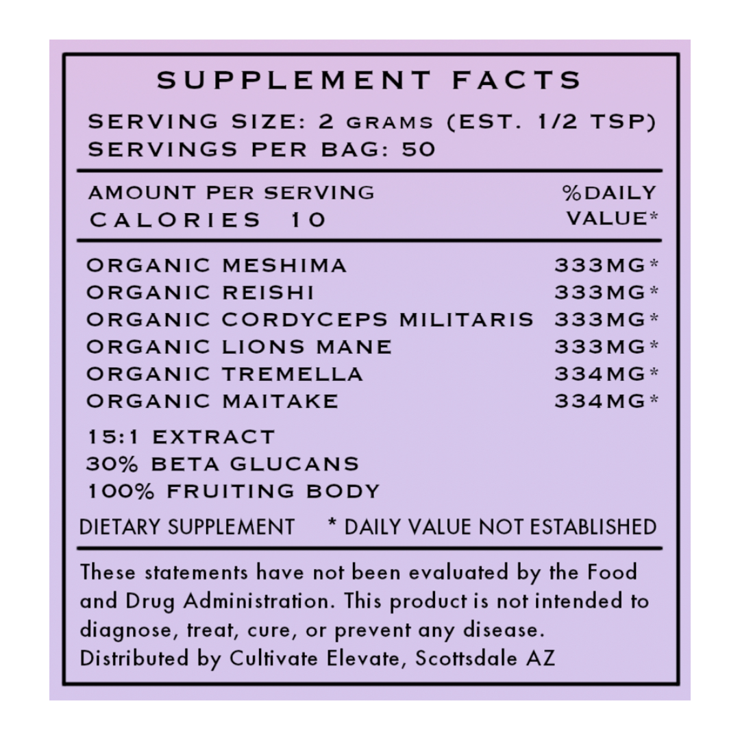 Organic 6 Mix Mushroom Powder