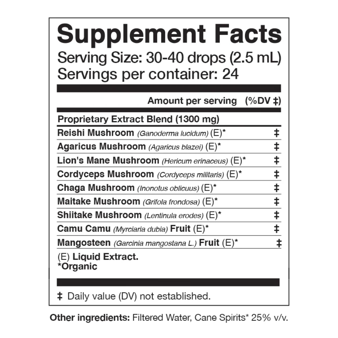 ADAPTOGENIC Tonic | Organic, 7 Mushrooms, Camu Camu, Mangosteen