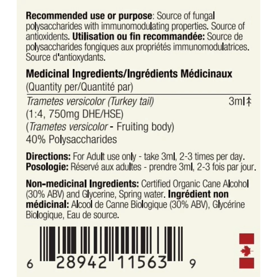 Wild Canadian Turkey Tail Tincture (250mg/ml) | 1:4 dual extract