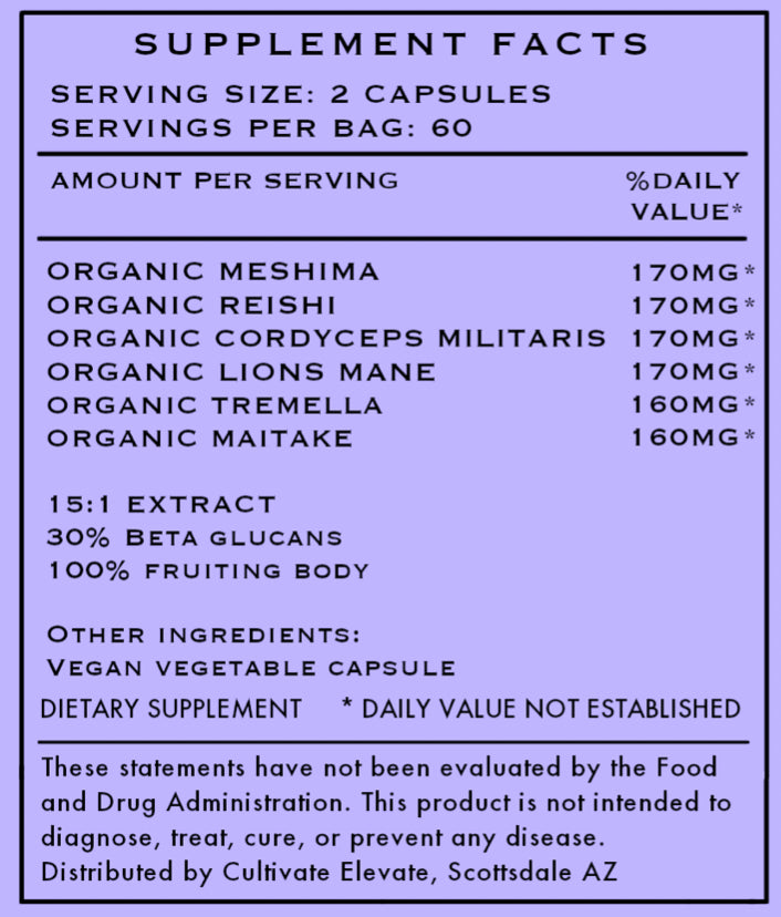 Organic 6mix Mushroom Capsules