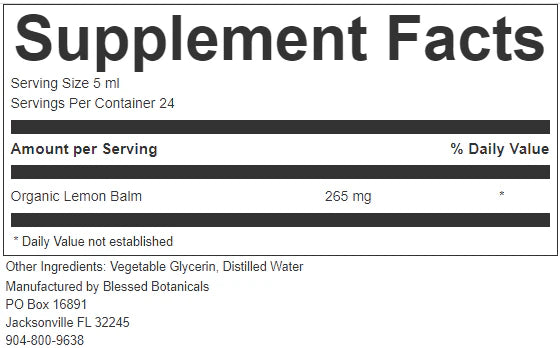 Organic Lemon Balm Extract