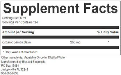 Organic Lemon Balm Extract