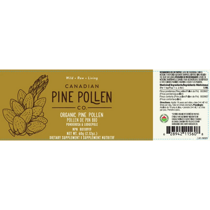 Wild Pine Pollen Powder - Certified Organic (Lodgepole & Ponderosa Pine) 60g (2.12 oz)