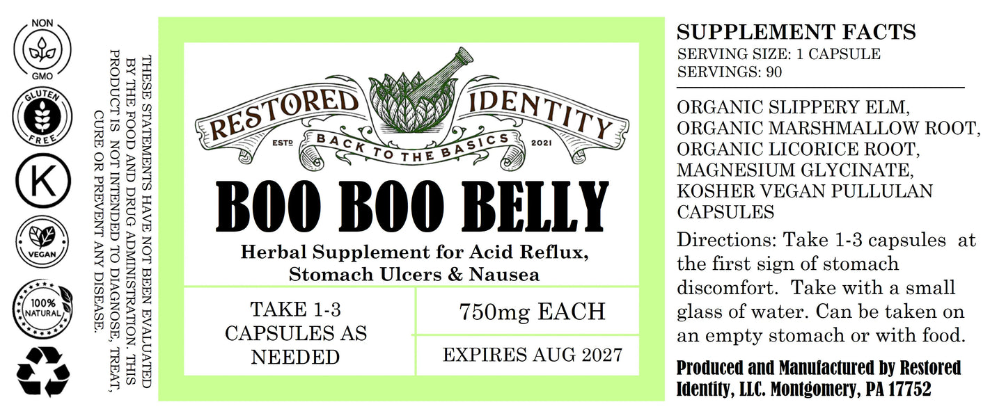 Boo Boo Belly - Acid Reflux | Indigestion | Nausea | Stomach Ulcers